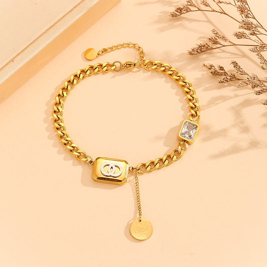 Eternistore®  Radiant Mystique Gold Link Bracelet