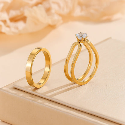 Eternistore® Elegant Golden Dou Halo Ring