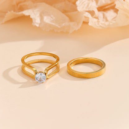 Eternistore® Elegant Golden Dou Halo Ring