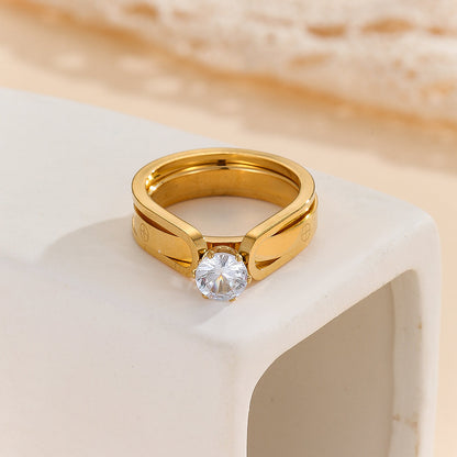 Eternistore® Elegant Golden Dou Halo Ring