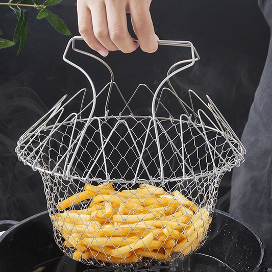 Eternistore® Multipurpose Foldable Stainless Steel Fry Basket