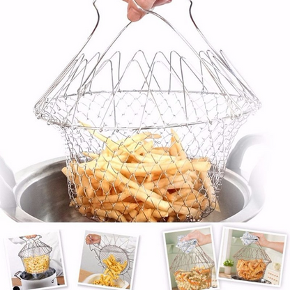 Eternistore® Multipurpose Foldable Stainless Steel Fry Basket