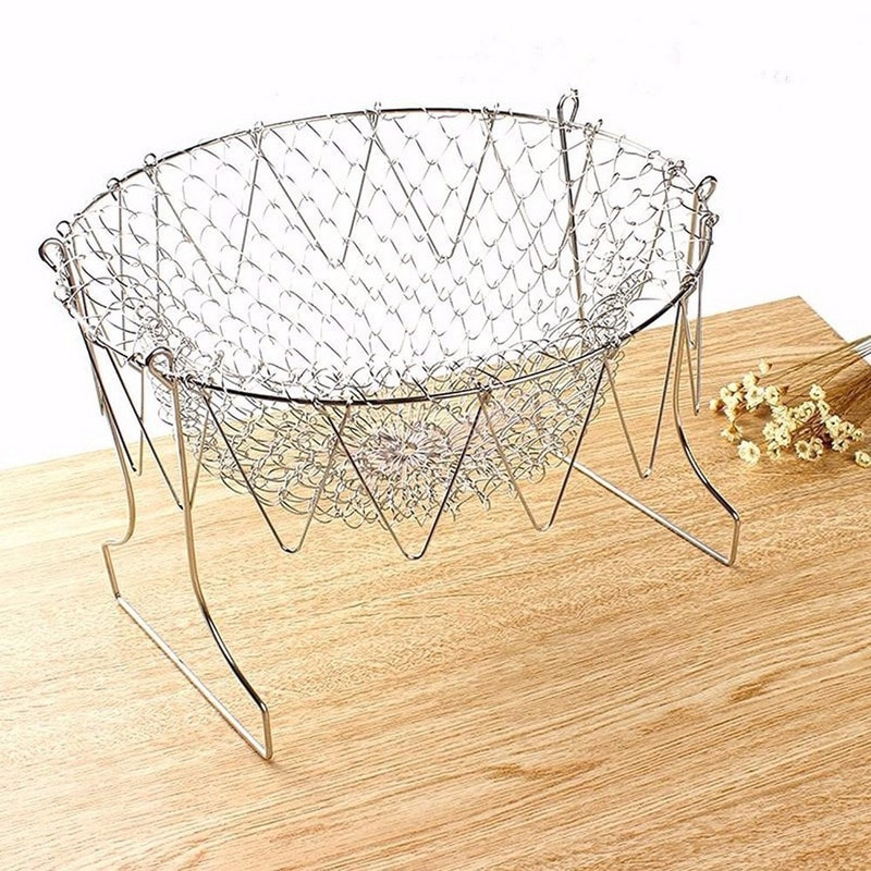 Eternistore® Multipurpose Foldable Stainless Steel Fry Basket